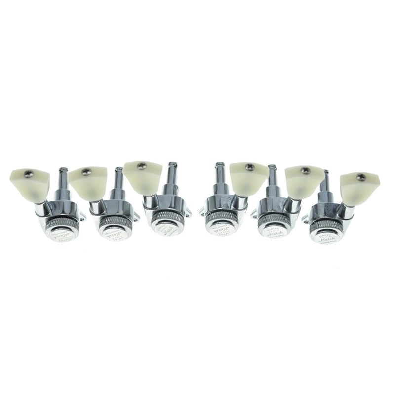 KAISH 3x3 Off White Keystone Locking Tuners 18:1 Guitar Tuning Keys Locking Tuning Machines for LP/Les Paul/SG/ES or Acoustic Guitars Chrome