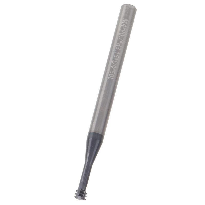 Cutting Cutter, 3-Tooth Metric 60° Tungsten Steel Thread Cutter, M4 x 0.7 x D4 x 50, Can Be Used for Aluminium, Copper, Stainless Steel, Alloy Steel