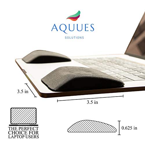 WavePads by AQUUES Solutions – Two Pack Non-Slip Wrist Rests for Laptop and Keyboard Ergonomic Memory Foam Laptop Wrist Pads for Wrist Pain & Carpal Tunnel Relief, Memory Foam Wrist Support Pads
