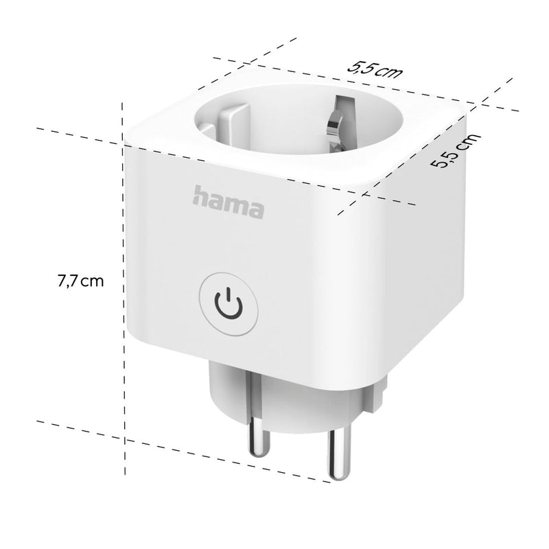 Hama WLAN Socket, Pack of 3 (with Matte Smart Home, Universal, WLAN Controlled Socket with App and Voice Control, as Timer, 3680 W) Pack of 3 - Indoor