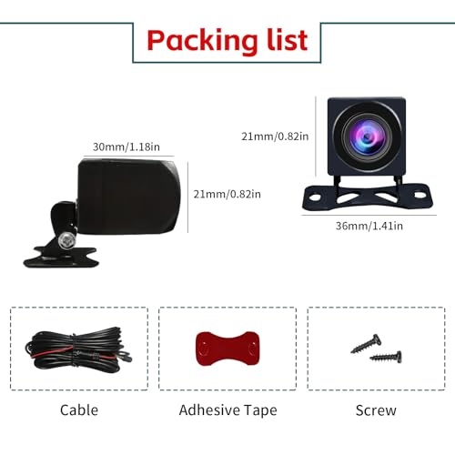 A Rear-View Camera is Designed for Portable CarPlay Products Under The Luzeterna Brand. 1080P HD Night Vision Backup Camera Supports Rear Recording Function.