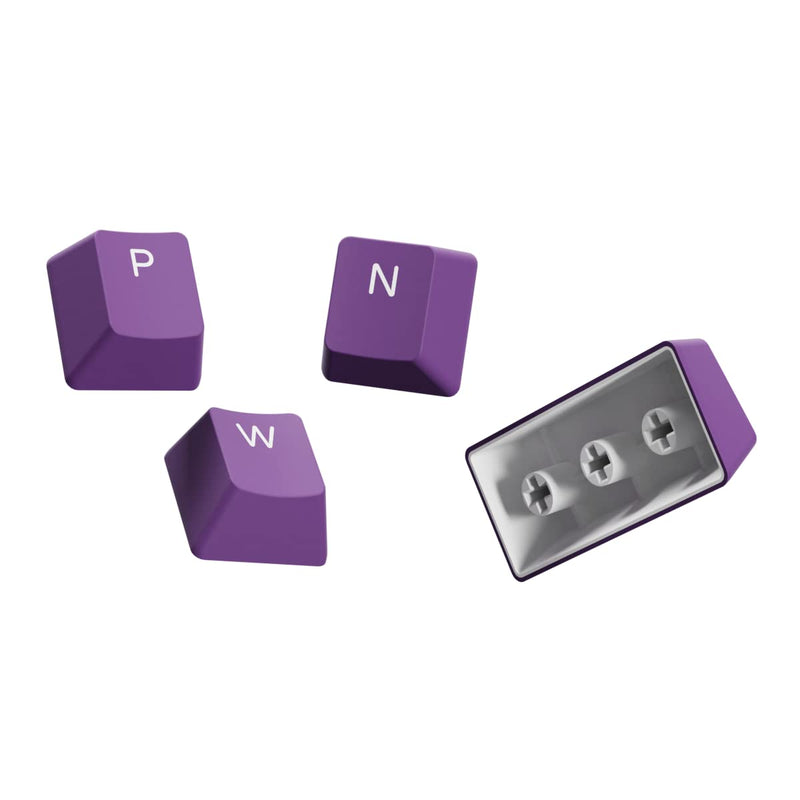 Pwnage Full PBT Keycap Set - Double Shot PBT Shine Through Full Keyboard Keycaps (Purple) Purple