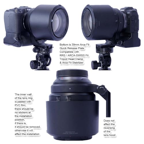 iShoot Lens Collar Tripod Mount Ring Compatible with Canon RF 85mm F1.2L USM DS, RF 85mm F1.2L USM, Support Vertical Shoot, Arca-Swiss Fit Quick Release Plate Bracket for Arca Fit Clamp & Stabilizer