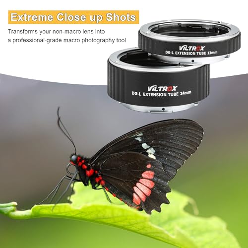 VILTROX DG-L Automatic Macro Extension Tube Set Auto-Focus Extender Tube Adapter Ring 12mm,24mm Support TTL and AE for Leica L