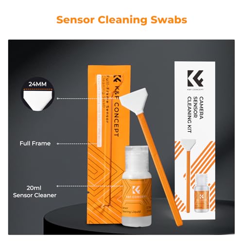 K&F CONCEPT 24mm Full Frame Sensor Cleaning Kits, with 20ml Sensor Cleaner