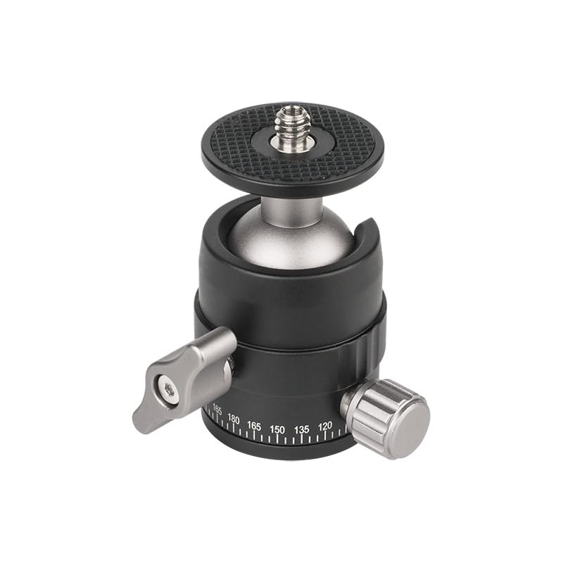 CAVIX Mini Ball Head with 1/4" Screw 3/8" Thread Mount 360 Degree Panoramic Metal Tripod Head Max Load 11lb/5kg HB03A