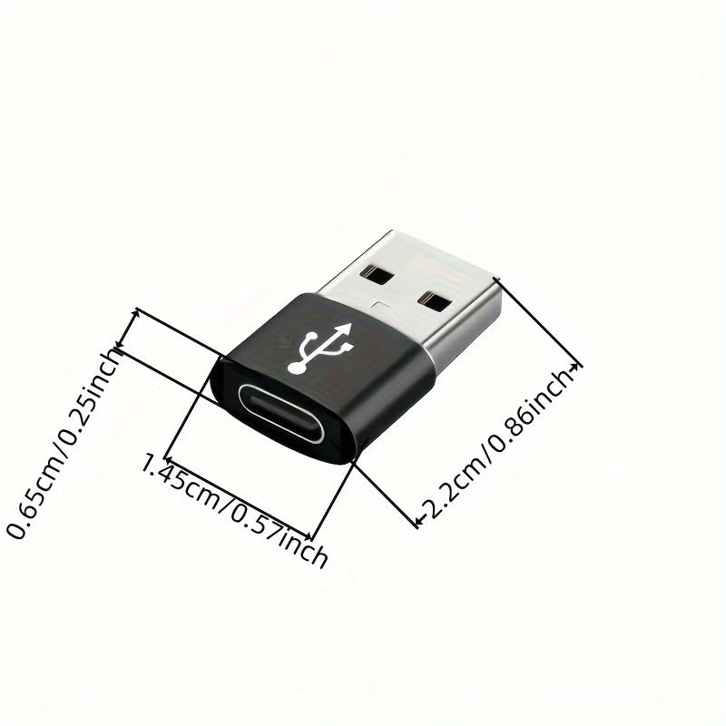 5Pcs USB A to Type C Adapter, Male to Female Charging Connector, Compatible with iPhone, iPad, AirPods, Apple Watch and Samsung Devices (Silver) Silver USB A to C Adapter Set (5 Piece)