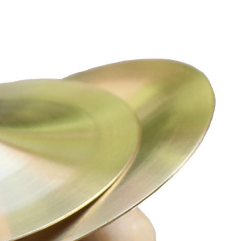 1 Pair Hand Cymbals, Marching Cymbals, 6 Inch Small Copper Finger Cymbals, Gold Metal Finger Zills with Band Percussion Instrument for Adults, Kids, Party