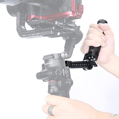 NICEYRIG Leather Handle Grip Kit for DJI Ronin S/SC / RSC2, 200 Degree Adjustment Handgrip with Rosette Mount Extension Bracket - 332