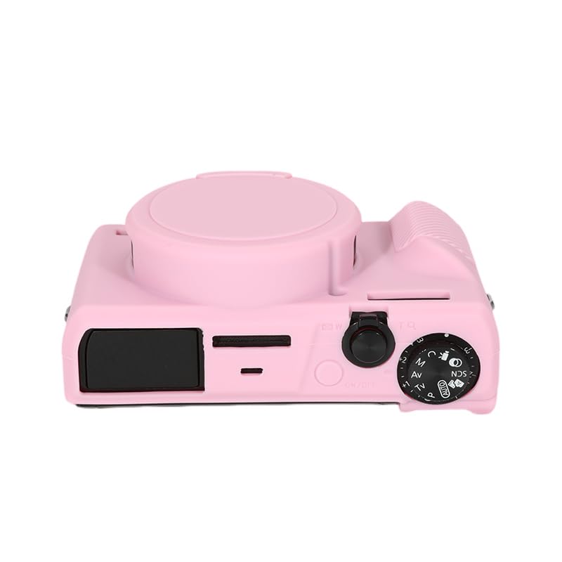 Canboc Case for Canon PowerShot G7X Mark III Digital Camera, G7X Mark III Soft Silicone Cover with Detachable Lens Cover, Pink (Case Only)