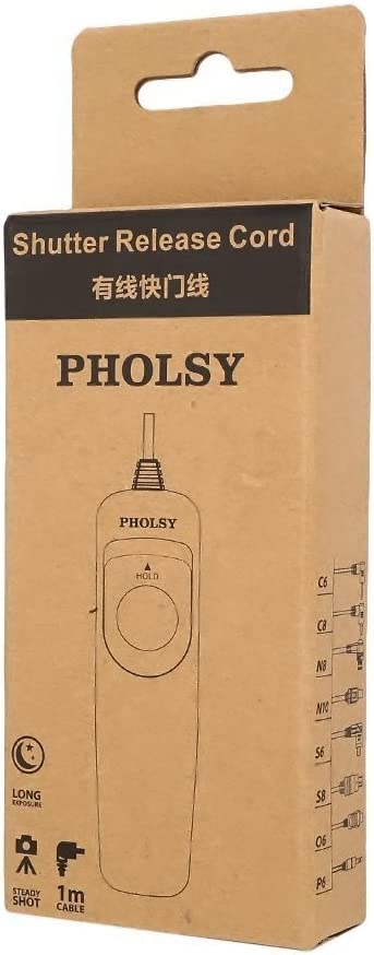 [AUSTRALIA] - PHOLSY N10 Shutter Remote Control Cable Release Cord for Nikon Z5, Z7-II, Z6, Z6-II, D750, D780, D7500, D7200, D7000, D5600, D5500, D5300, D3300, D610, D600, D90, P7700, P7800, P950, Replaces MC-DC2 N10 for Nikon 