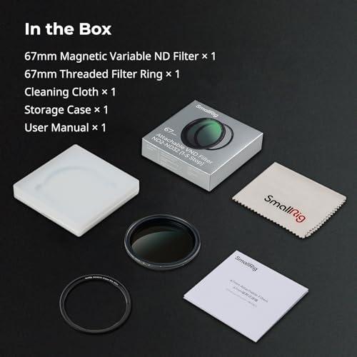 SmallRig 67mm Magnetic VND Phone Filter, ND2-ND32, with Filter Ring VND ND2-ND32 (1-5 Stops)+Threaded Ring