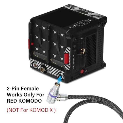 RED® Komodo™ Right-Angle to D-tap&P-tap Cable Made with Super Soft Wire and Protected with Techflex Braid 18.1inches(Power Cable)