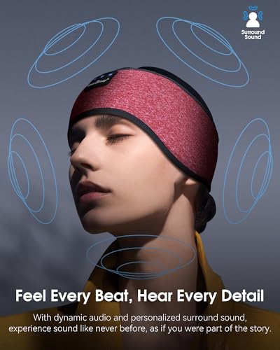 MUSICOZY Sleep Headphones Bluetooth Headband Wireless Music Headband Headphones, Earbuds for Side Sleepers Women Men Workout Running Travel Yoga Cool Gadgets Unique Gift 2 Pcs
