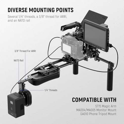 NEEWER 15mm LWS Shoulder Pad with V Mount Battery Plate, Self Adjusting Spring Loaded Camera Shoulder Rig Support Compatible with SmallRig NEEWER 15mm Rod Rail System Video Rigs & Accessories, SR016