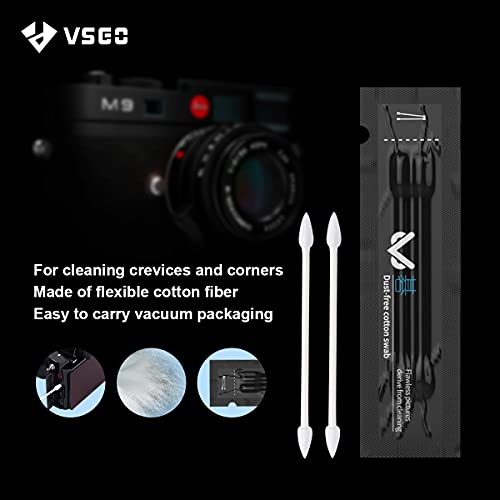 VSGO Camera Lens Cleaning Kit, Lens Cleaner Fluid, Dust-Free Cotton Swab and Dispensing Bottle Included, Compatible with Cameras, Lenses and Other Optical Products Clean(V-C01E)