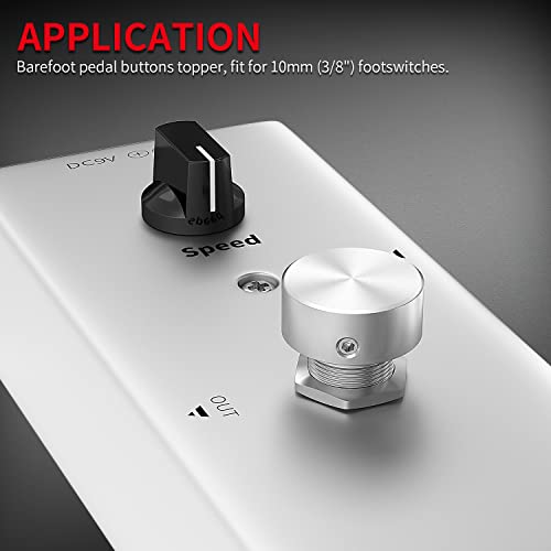 DaierTek 13PCS SPST Momentary Soft Touch Foot Switch with 8PCS Footswitch Topper Metal Foot Switch Topper with 2 Set Screws Rubber Insert