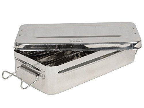 GIMA 26670 Stainless Steel Box with Handle, 25 cm x 12.5 cm x 4.6 cm