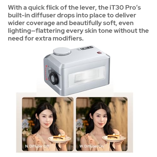 Godox iT30Pro C iT30Pro-C TTL Flash for Canon Camera, GN15 1.5s Recycle Time, 560 Full Power Flash, 1/8000 HSS, 2.4G Wireless, Built-in Lithium Battery, 2.8″ Full-Color Touchscreen Speedlight (Silver)