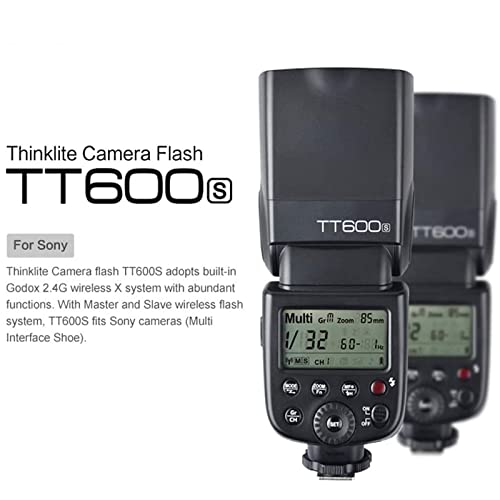 Godox TT600S 2.4G Wireless Flash Speedlight for Sony Camera(MI Hot Shoe),with Master and Slave Flash System,0.1-2.6s Recycle time