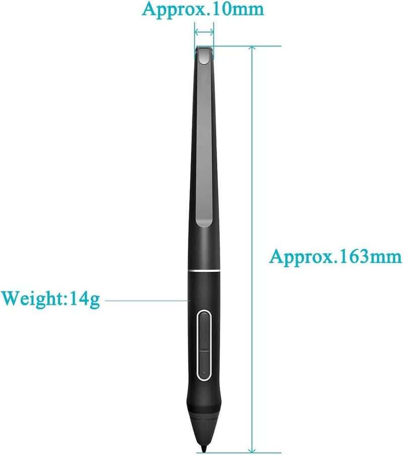 Stylus Digital Pen for Touch Screens,Stylus Smart Pencil,PW507 Portable Graphic Tablet Pen 8192 Level High Sensitivity Digital Tablet Stylus Black for HUION Tablet Kamvas Pro 12/13/16/Kamvas 16/20