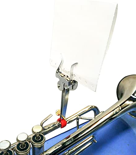 1Pcs Yootones Trumpet Marching Clamp-on Lyre Clamp Sheet Music Clip Stand Instrument Holder Compatible with Trumpet Musical Instrument Accssories (Silver)