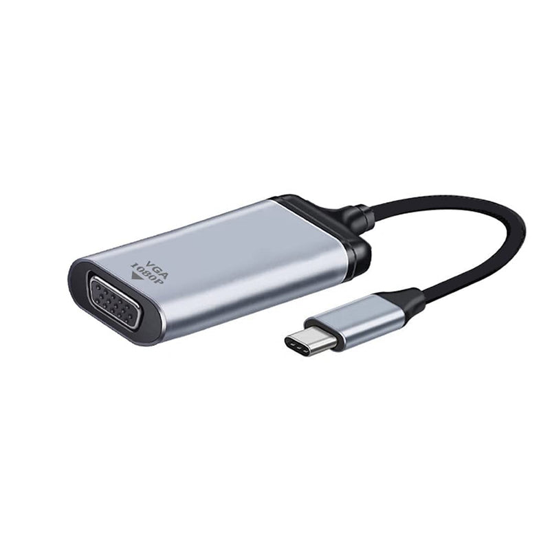 ChenYang CY Monitor Adapter 1080p 60hz USB C Type C Male to VGA Female Cable for Tablet & Phone & Laptop VGA Grey