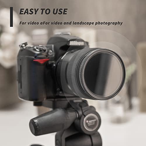 GREEN.L 55mm Variable ND Filter, Ultra Slim ND2 to ND400 (1-9 Stops) Adjustable Neutral Density Filter for Camera Lens