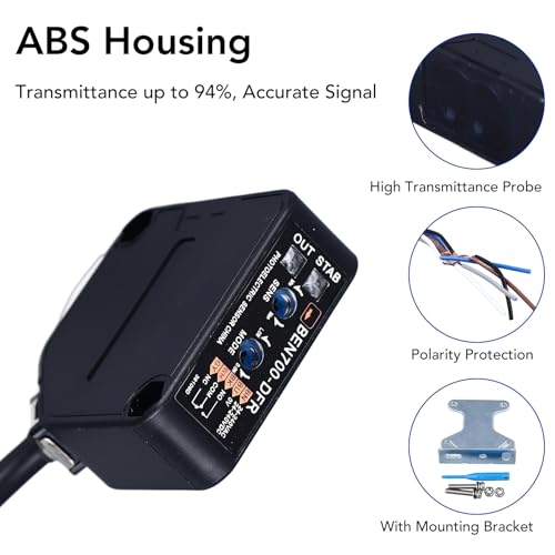 Light Barrier Diffuse Reflection 70 cm 20 ms High Precision Detection 24-240 V AC/DC for Industrial Automation