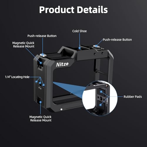 Nitze Cage for DJI Osmo Action 5 Pro/Action 4/3 - T-D03A