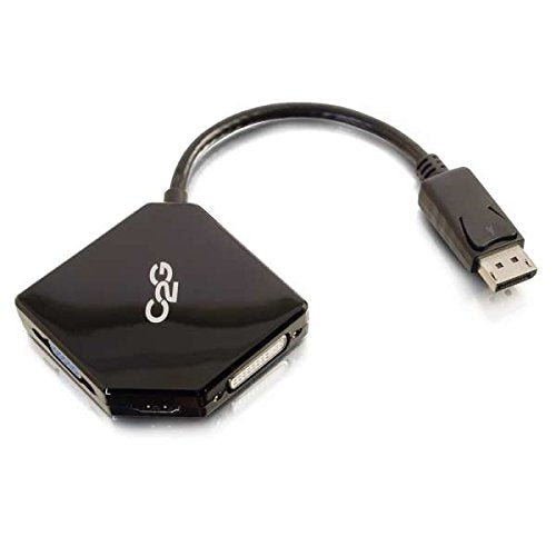 C2G/Cables to Go DisplayPort to HDMI, VGA, or DVI Adapter Converter (54340) HDMI DVI VGA Adapter Black