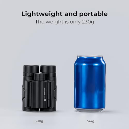 K&F Concept 8x21 Compact Binoculars for Kids and Adults, with BAK4 Prism, FMC Lens, IP65 Waterproof & Neck Strap for Bird Watching Hunting Travel Camping Stargazing
