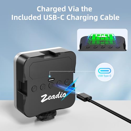 Zeadio Portable LED Pocket Light with Clip - Adjustable 3000K-7000K Color Temperature Camera Light, CRI95, Small Video Selfie Light for Tabletop Filming/Selfie/Cell Phone/Photography, Pack of 2