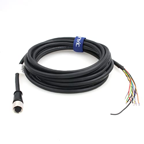 CCBL-05-01 DataMan 260 Reader Serial Cable IO Power Cord for Cognex Camera M12 12 Pin Female Cable Connector to Flying Leads (10M) 10M