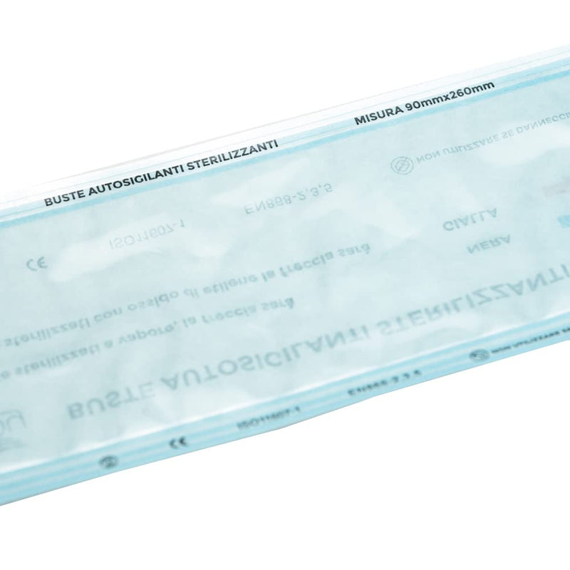 JaDy - Self Sealing Sterilization Bags | Suitable for Professional Use | Pack of 200 | Size 90 x 260 mm Clear Medium Plastic