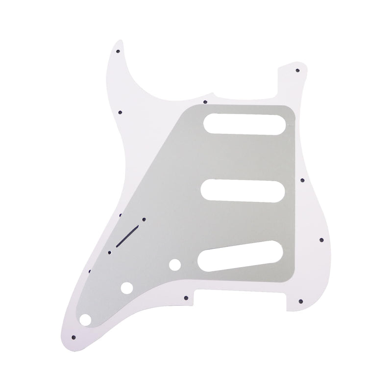 SSS 11 Hole Strat Pickguard ST Pick Guard Scratch Plate for Fender USA/Mexican Standard Stratocaster Modern Style Electric Guitar,Brown Tortoise Shell SSS aluminum foil Brown Tortoise Shell