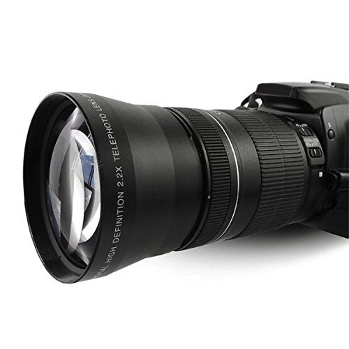 43mm 2.2X Telephoto Lens for Canon Vixia HF R80, R82, R800, R70, R72, R700, R30, R32, HFM40, HFM41, HFM50, HFM52, HFM400, HFM500 Camcorder (Pack of 2) Telephoto Lens (Pack of 2)