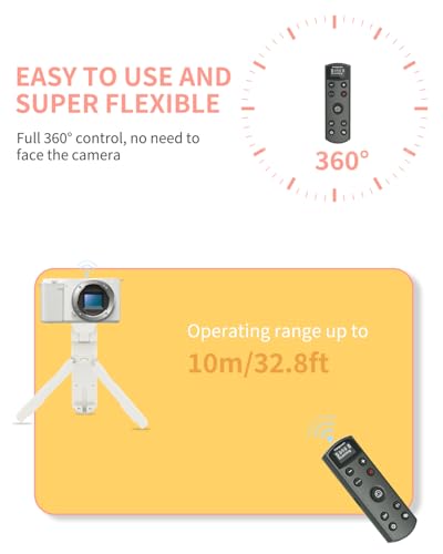 Hanpusen Wireless Rechargeable Camera Remote Control for Sony ZV-1F, ZV-E10 Update Black for Sony
