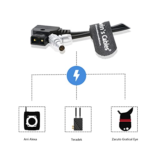 Alvin's Cables D-Tap to 2 Pin Male Right Angle Power Cable for Teradek Bond, Teradek Bolt, SmallHD Monitor 45cm|18inches right angle 2 pin