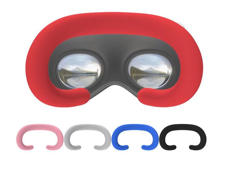 [AUSTRALIA] - Silicone Eye Mask for Apple Vision Pro,Silicone Face Pad Cover,Sweat Proof, Light Leakage Proof,Replaceable VR Accessories (Red) Red 