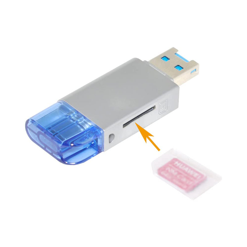 Xiwai USB-C Type C/USB 2.0 to NM Nano Memory Card & TF Micro SD Card Reader for Huawei Cell Phone & Laptop