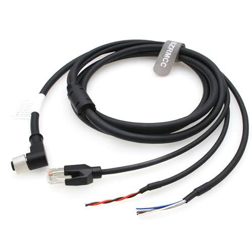 SZRMCC Livox Mid-360 Cable M12 Pin Female Aviation Plug 3 in 1 Splitter Data Sensor Cable for DJI Lidar Livox Mid-360 Mid-70 Avia Lidar (Right Angle 12 pin, 25cm) Right Angle 12 pin
