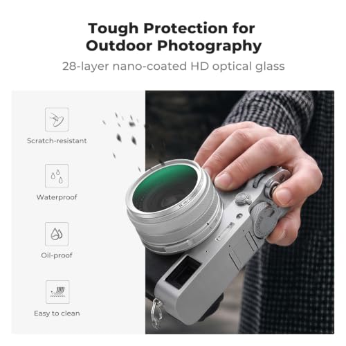 K&F CONCEPT MCUV Filter (Silver Frame) Compatible with Fujifilm X100 Series Silver