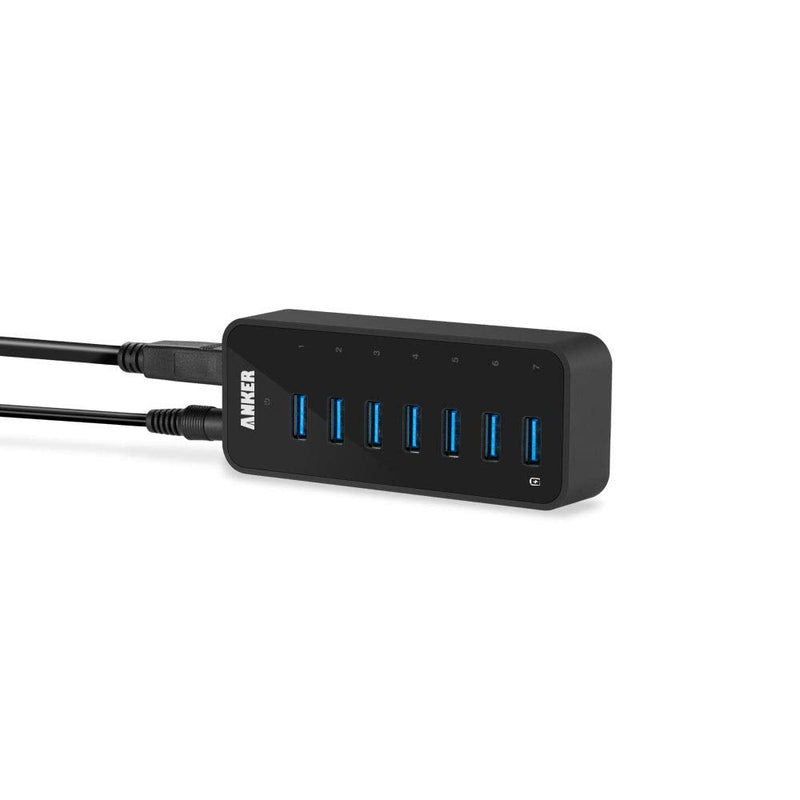 Anker 7-Port USB 3.0 Data Hub with 36W Power Adapter and BC 1.2 Charging Port for iPhone 7/6s Plus, iPad Air 2, Galaxy S Series, Note Series, Mac, PC, USB Flash Drives and More