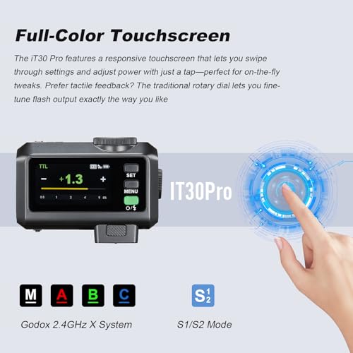GODOX iT30 Pro N TTL Mini Flash for Nikon with Diffuser, HSS 1/8000s IT30 Pro N(Black)