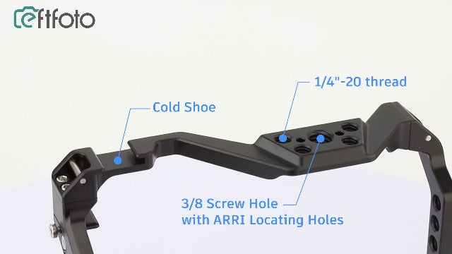 Leftfoto Camera Cage for Canon R8 - Camera Protection Frame Rig for EOS R8 with Arca Base,Cold Shoe,Strap Slot,1/4 3/8 in Screw Holes,Compatibility with DJI RS2 3 Stabilizer- for Vlog Video Shooting