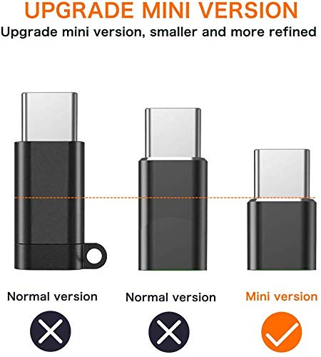 JXMOX USB Type C Adapter (4-Pack), Micro USB Female to USB C Male Fast Charging Connector for Samsung Galaxy S20 S10 S9 S8 Plus,Note 9 8,A10 A20 A51,LG V35 V30 G7 G6,USB C Charger (Black) Black