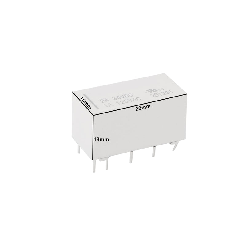 OTOTEC 5 Pieces 10 Pin Miniature Relay Bistable 3V HFD2-012-S-L2-D Self-Locking Low Controller for Railway Model DIY White