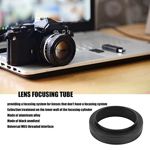Focusing Helicoid Adapter Connector, M65 to M65 17‑31mm Aluminum Alloy Focusing Helicoid Tube, Anodized Extinction Treatment Focusing Helicoid Adapter, Black