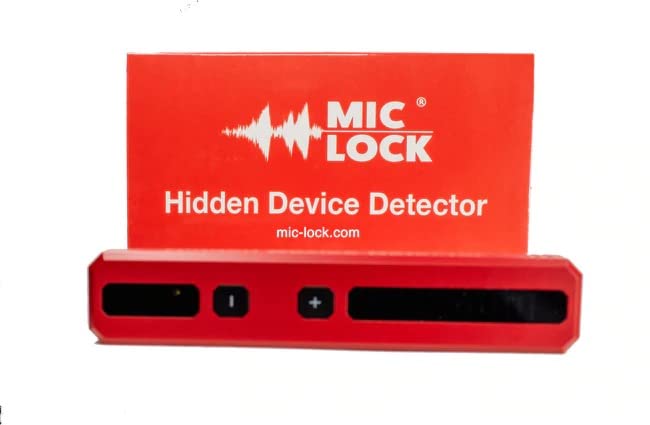 Mic-Lock Hidden Device Radio Frequency Finder - Anti Spy Device Detects RF, WiFi, Bluetooth, 4G & 5G - Secure Business Meetings, Hotels & Vacation Rentals Red Radio Frequency Detector
